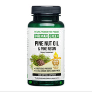 SiberianGreen.com Siberian Pine Nut Oil with Pine Resin Capsules - 200 Softgels | Wild-Harvested, Cold-Pressed, Unrefined Cooking Oils