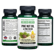 SiberianGreen.com Siberian Pine Nut Oil with Pine Resin Capsules - 200 Softgels | Wild-Harvested, Cold-Pressed, Unrefined Cooking Oils