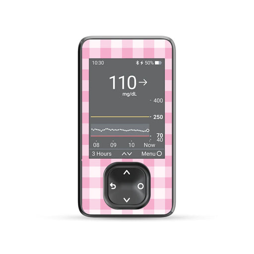 Peelz Pink Plaid DEXCOM G7 and Stelo and G6 Receiver Sticker Peelz/Stickers