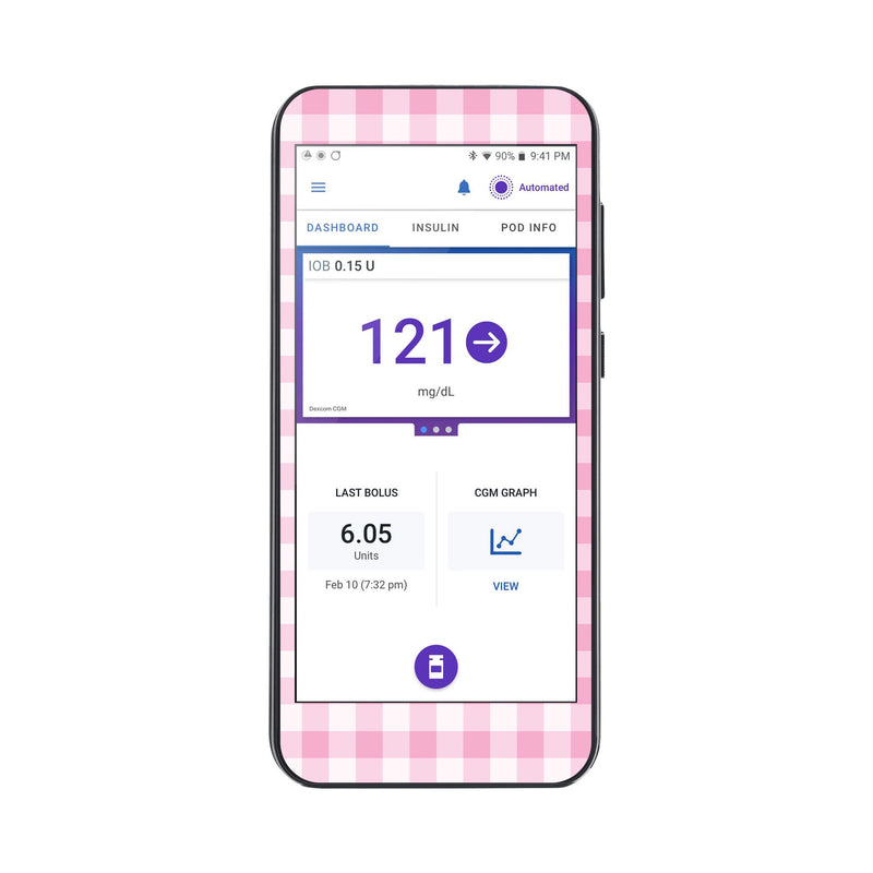 Peelz Pink Plaid Sticker for Omnipod® 5 Controller – Pump Peelz Peelz/Stickers