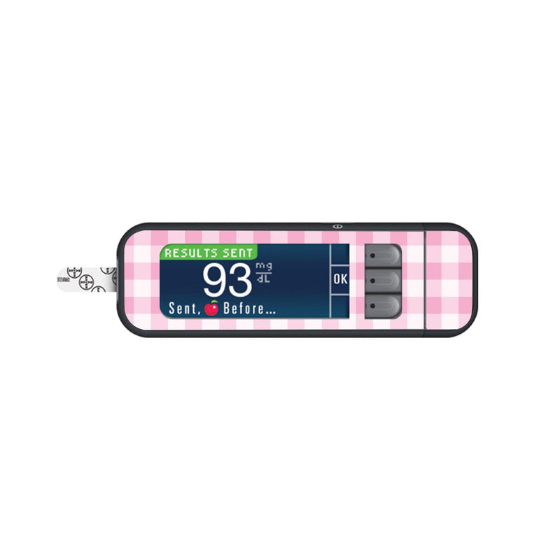 Peelz Pink Plaid Sticker for Bayer Contour Next Glucometer Peelz/Stickers