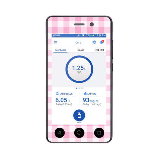 Peelz Pink Plaid Sticker for Omnipod DASH® PDM – Pump Peelz Peelz/Stickers