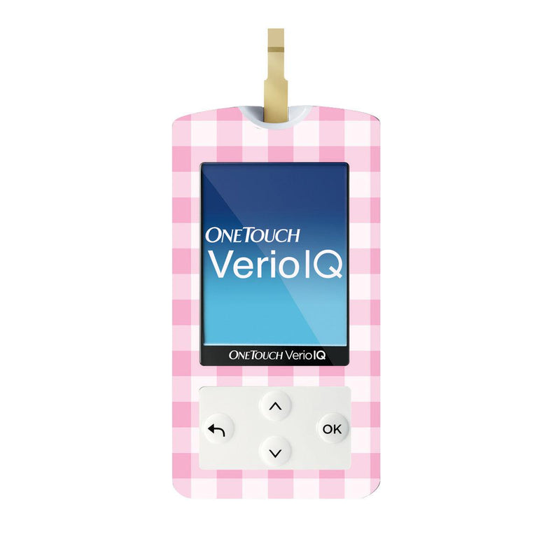 Peelz Pink Plaid for OneTouch Verio IQ Glucometer Peelz/Stickers