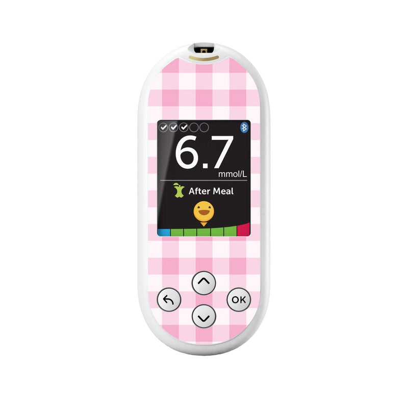 Peelz Pink Plaid for OneTouch Verio Reflect Glucometer Peelz/Stickers
