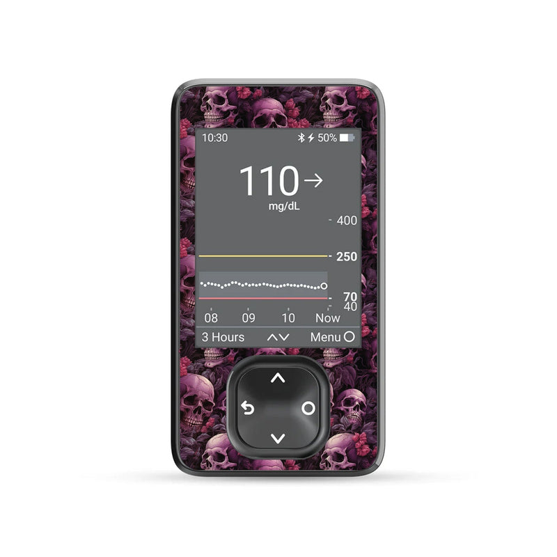 Peelz Pink Skulls DEXCOM G7 and Stelo and G6 Touchscreen Receiver Sticker Peelz/Stickers