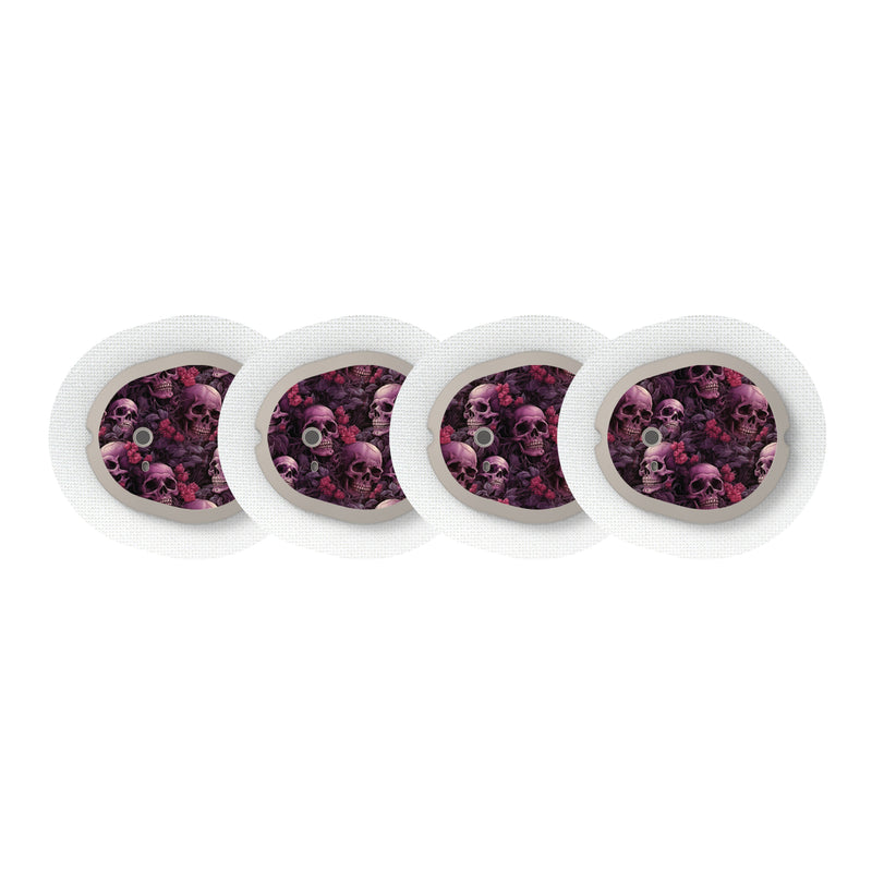 Peelz Pink Skulls Designed for the DEXCOM G7 and Stelo Transmitter Peelz/Stickers