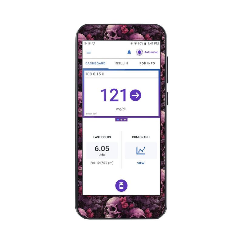 Peelz Pink Skulls Sticker for Omnipod® 5 Controller – Pump Peelz Peelz/Stickers