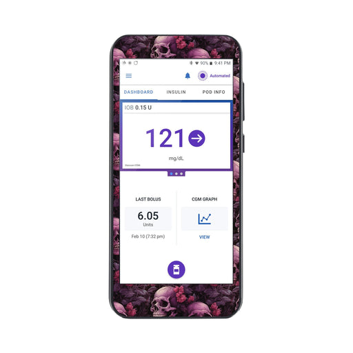 Peelz Pink Skulls Sticker for Omnipod® 5 Controller – Pump Peelz Peelz/Stickers