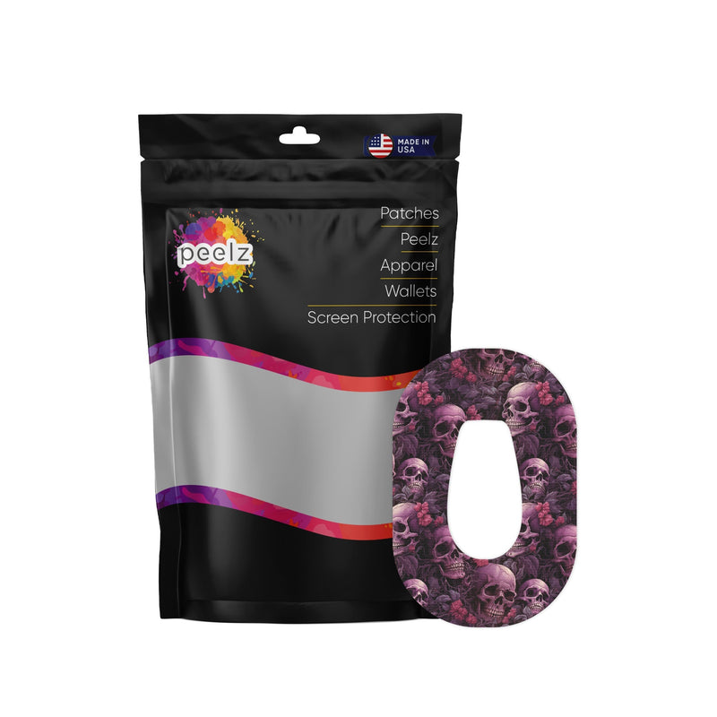 Peelz Pink Skulls Dexcom G6 Patch Tape - Pump Peelz Patch Medical Tape