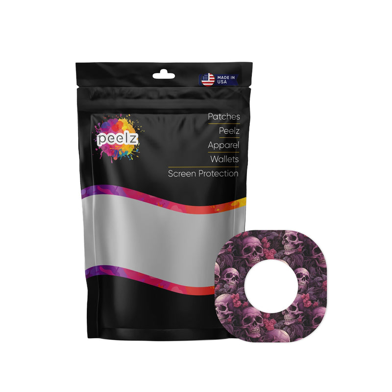 Peelz Pink Skulls Dexcom G7 and Stelo Patch Tape - Pump Peelz Patch Medical Tape
