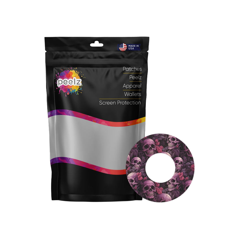 Peelz Pink Skulls Patch  Tape Designed for the FreeStyle Libre 2 Patch Medical Tape