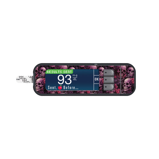 Peelz Pink Skulls for Bayer Contour Next Glucometer Peelz/Stickers