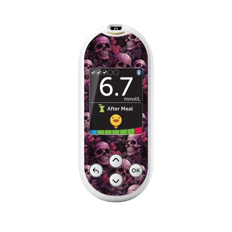 Peelz Pink Skulls for OneTouch Verio Reflect Glucometer Peelz/Stickers
