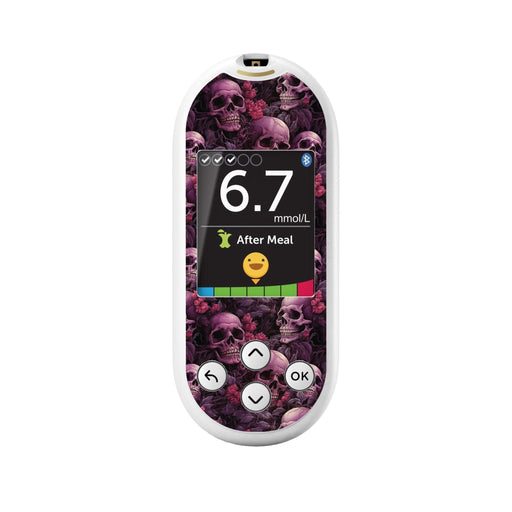 Peelz Pink Skulls for OneTouch Verio Reflect Glucometer Peelz/Stickers
