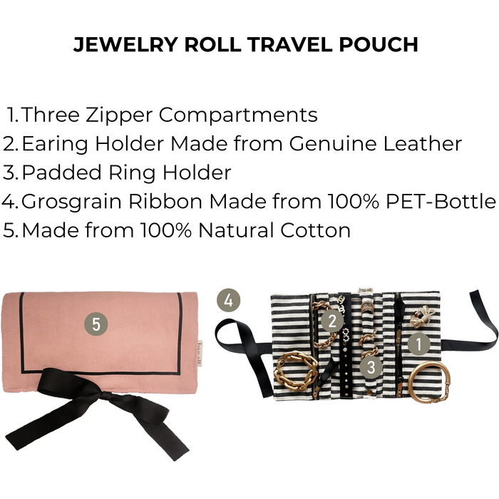 Bag-All - Jewelry Roll, Travel Pouch, Pink/Blush