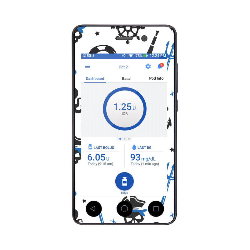 Peelz Pirates Sticker for Omnipod DASH® PDM – Pump Peelz Peelz/Stickers