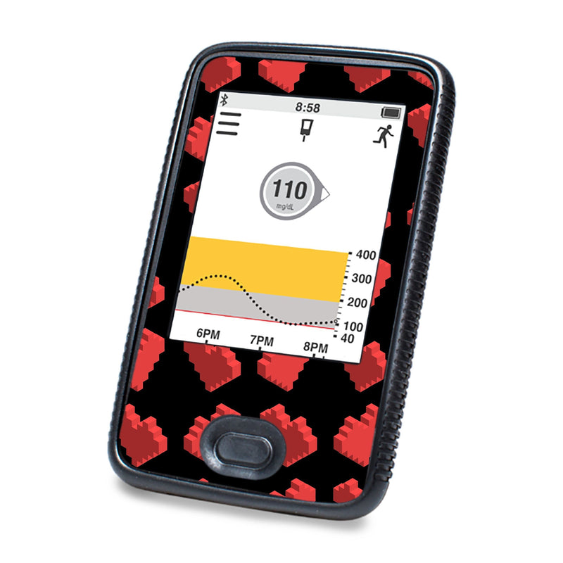 Peelz Pixel Hearts DEXCOM G6 Touchscreen Receiver Peelz/Stickers