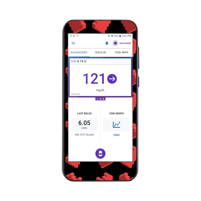 Peelz Pixel Hearts Sticker for Omnipod® 5 Controller – Pump Peelz Peelz/Stickers