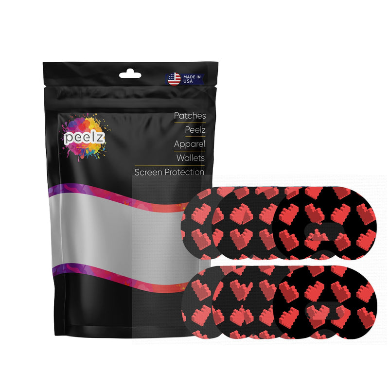 Peelz Pixel Hearts Medtronic Guardian Connect Patch Tape - Pump Peelz Patch Medical Tape