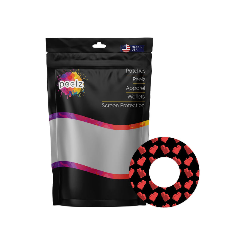 Peelz Pixel Hearts Patch  Tape Designed for the FreeStyle Libre 2 Patch Medical Tape