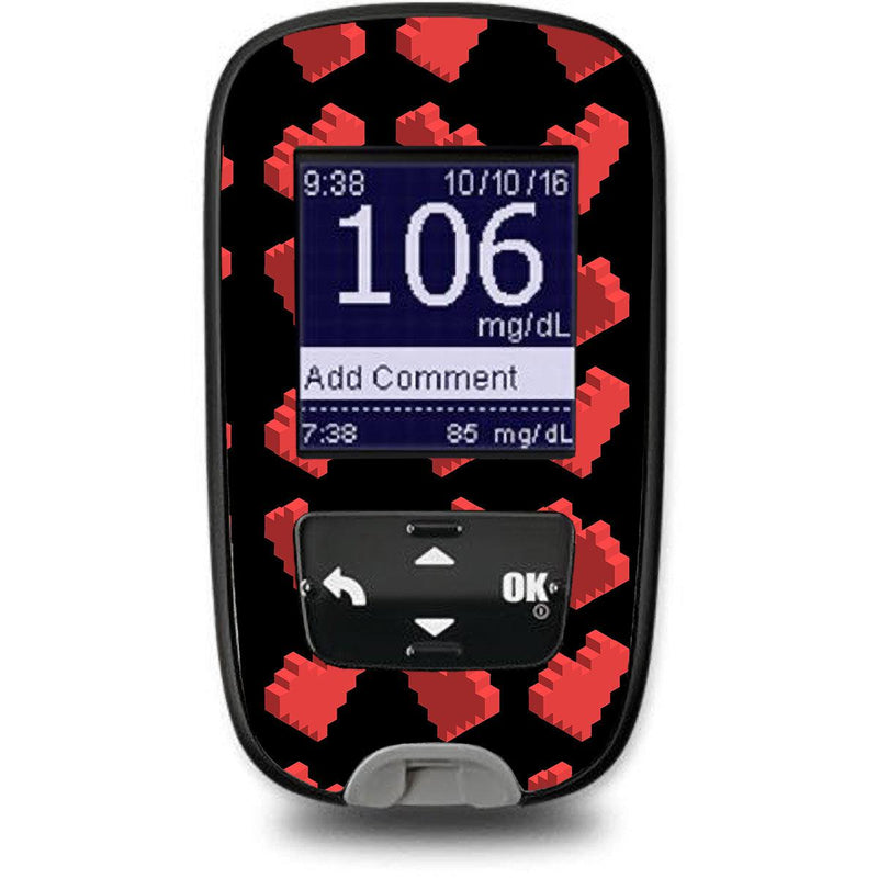Peelz Pixel Hearts Sticker for the Accu-Chek Guide Glucometer Peelz/Stickers