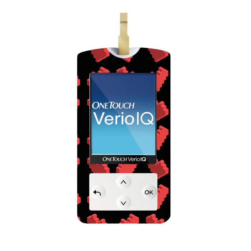 Peelz Pixel Hearts for OneTouch Verio IQ Glucometer Peelz/Stickers