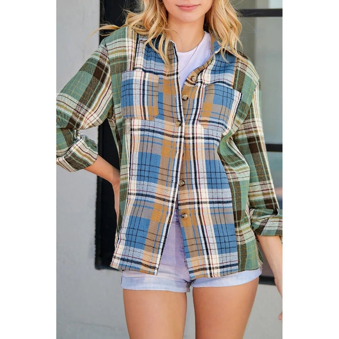 Plaid Button Up Long Sleeve Shirt