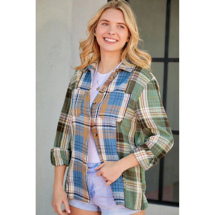 Plaid Button Up Long Sleeve Shirt