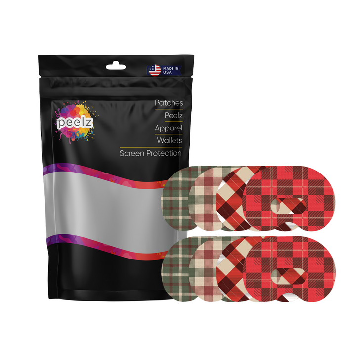 Peelz Plaid Variety Medtronic Guardian Connect Patch Tape - Pump Peelz Patch Medical Tape