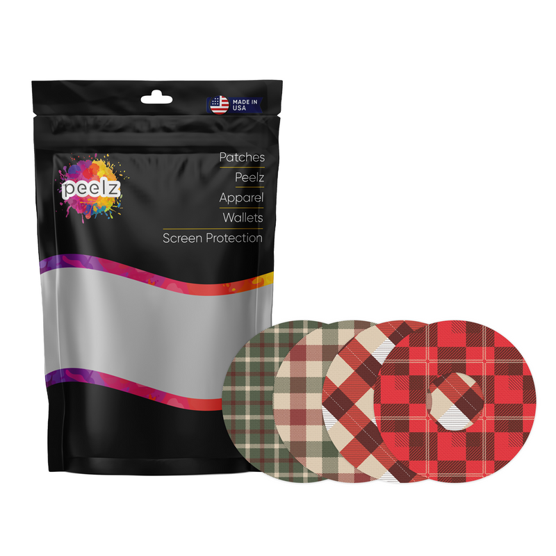 Peelz Plaid Variety Patch Tape Designed for the FreeStyle Libre 3 Plus & Lingo Patch Medical Tape