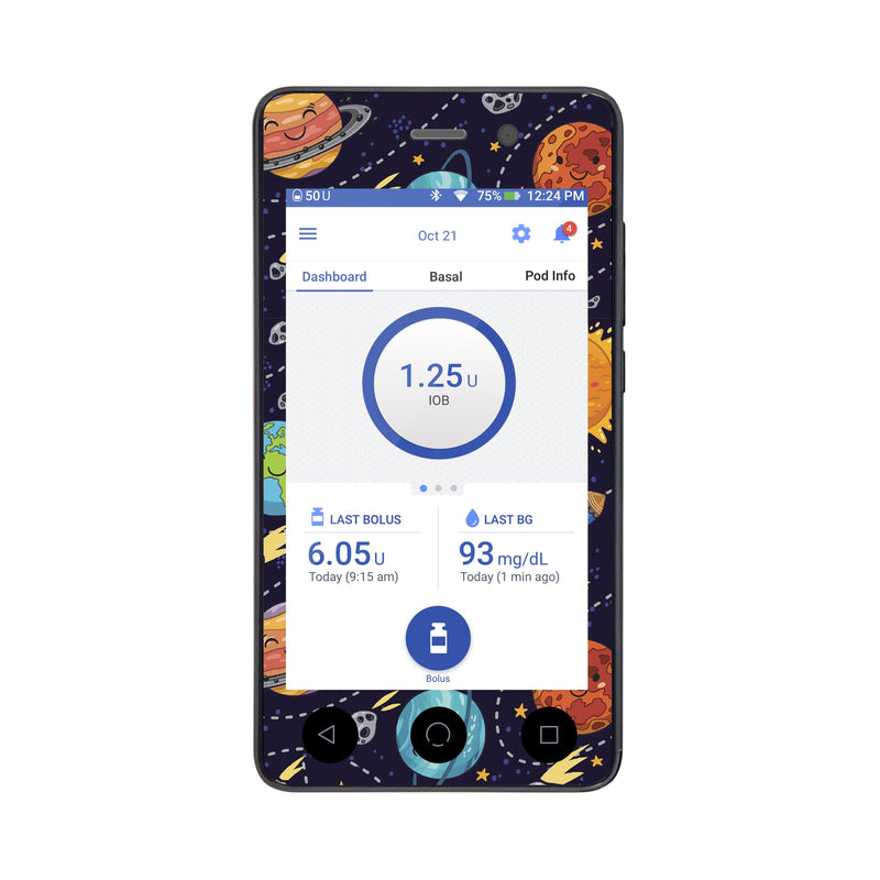 Peelz Planetary Sticker for Omnipod DASH® PDM – Pump Peelz Peelz/Stickers