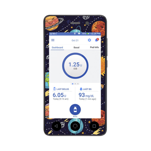 Peelz Planetary Sticker for Omnipod DASH® PDM – Pump Peelz Peelz/Stickers