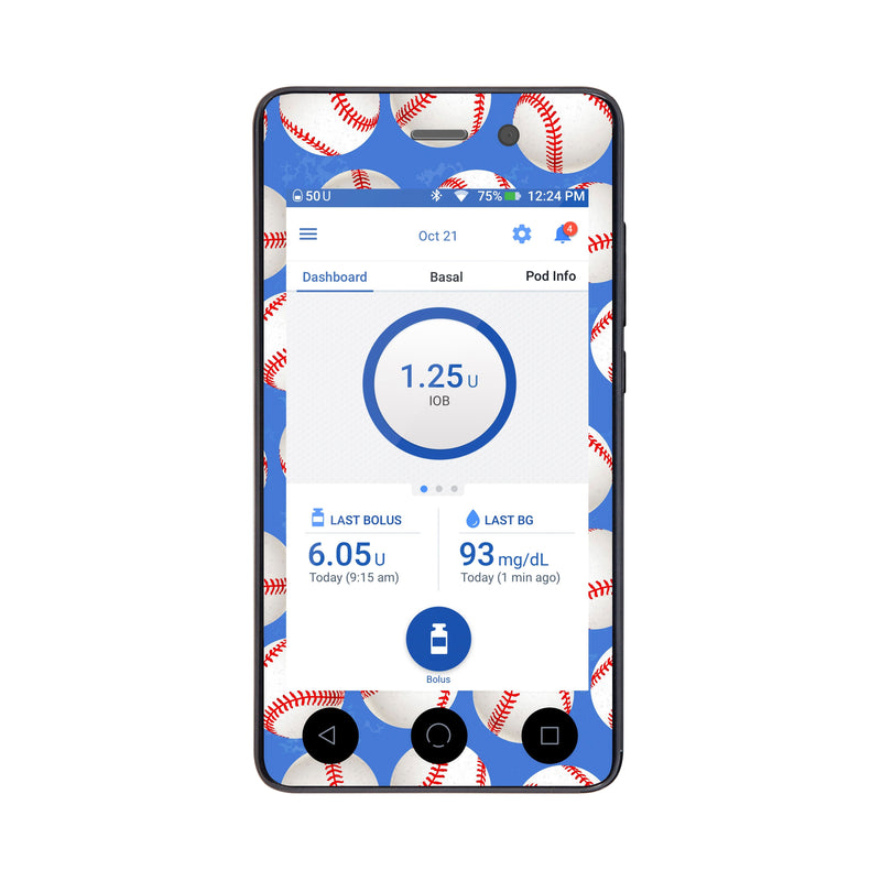 Peelz Play Ball Sticker for Omnipod DASH® PDM – Pump Peelz Peelz/Stickers