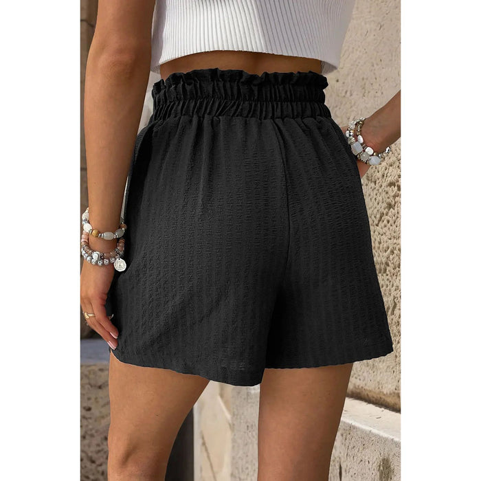 Pocketed Double Buckle High Waist Shorts