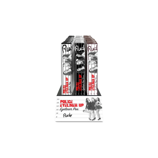 Rude Cosmetics Police Eyeliner Up Eyeliner Pen Display Set, 24pcs Wholesale Set