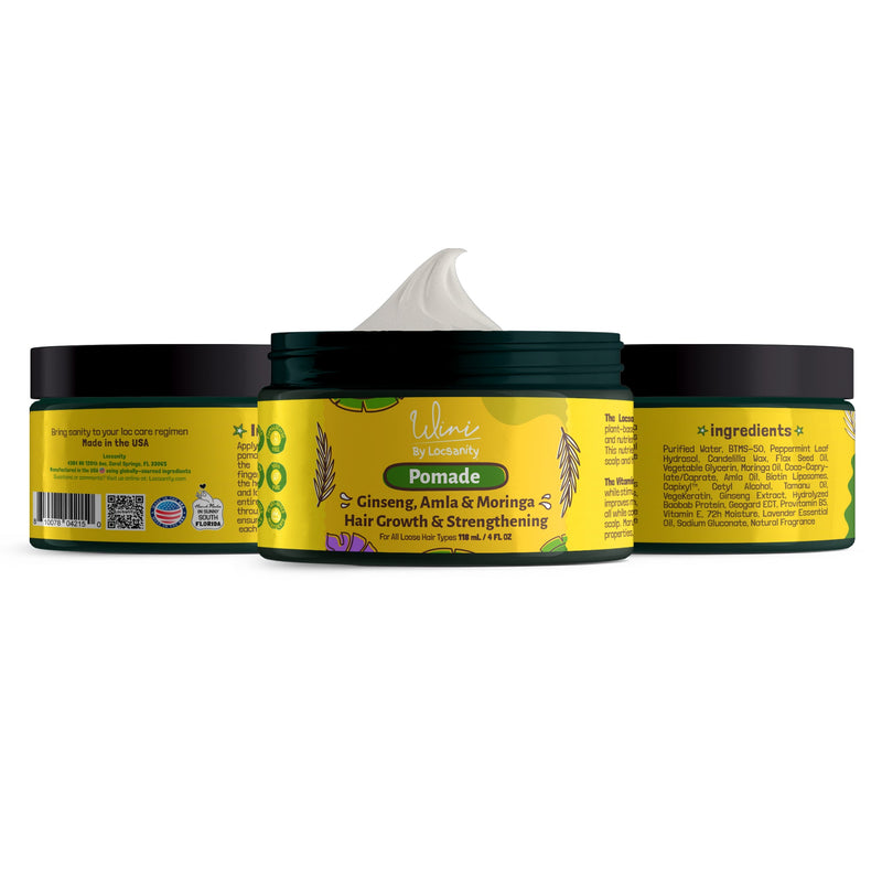 Locsanity Wini by Locsanity Loose Natural Haircare Bundle for Healthy, Moisturized Hair - Pomade, Growth Oil, Jamaican Castor oil, Coconut Oil, Jojoba Oil, Argan Oil Loose Natural