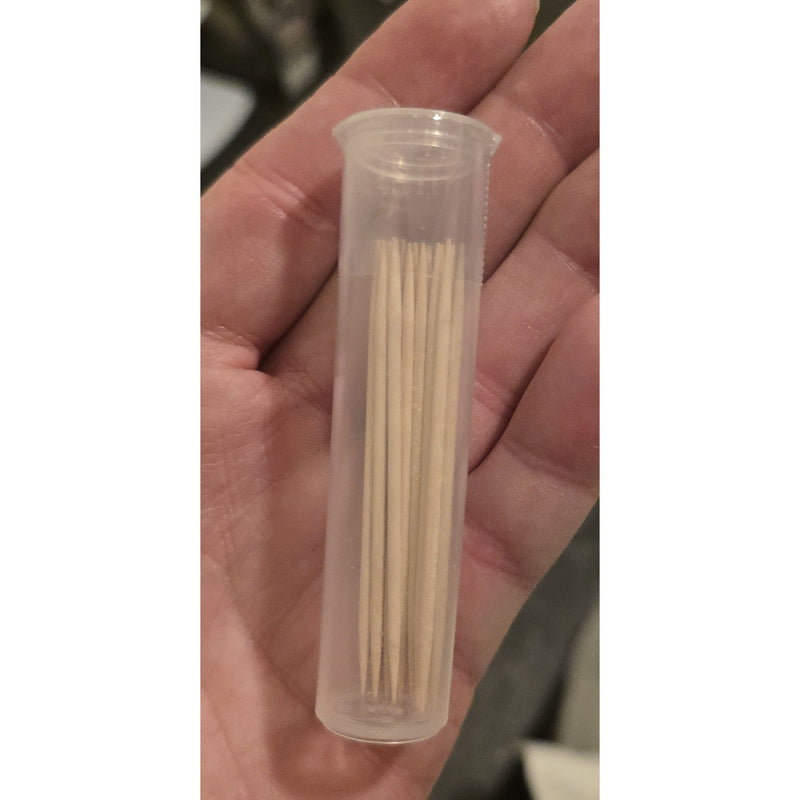 36 Qty Unflavored Birchwood Toothpicks in Plastic Tubes