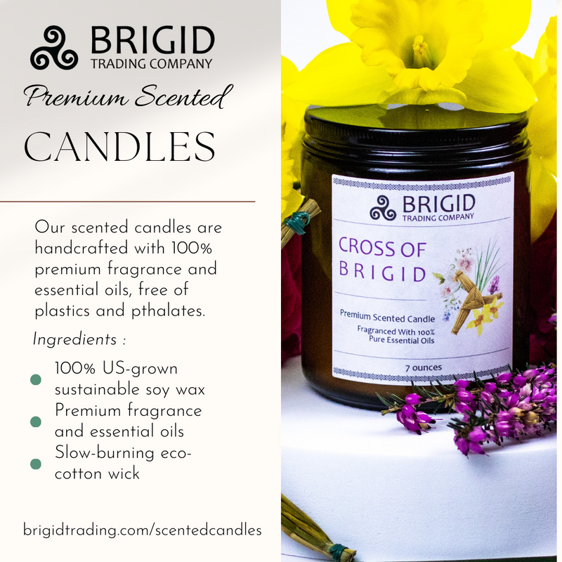 Brigid Trading Company Imbolc Soy Wax Candle - Heather, Rose, Narcissus & Vetiver Premium Scented Candle