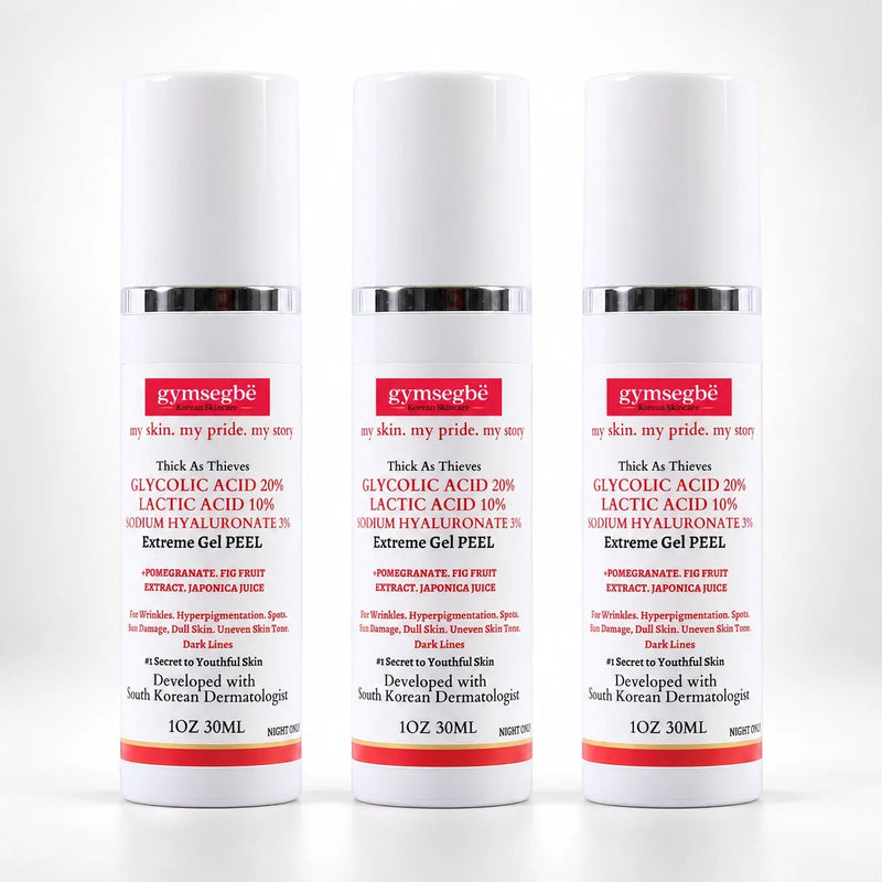 gymsegbë Thick As Thieves Pure Glycolic Acid Lactic Acid Extreme Gel Peel - 30ml Exfoliation, Dark Spots, Hyperpigmentation White Smoke 3 Bottles Save $3.98