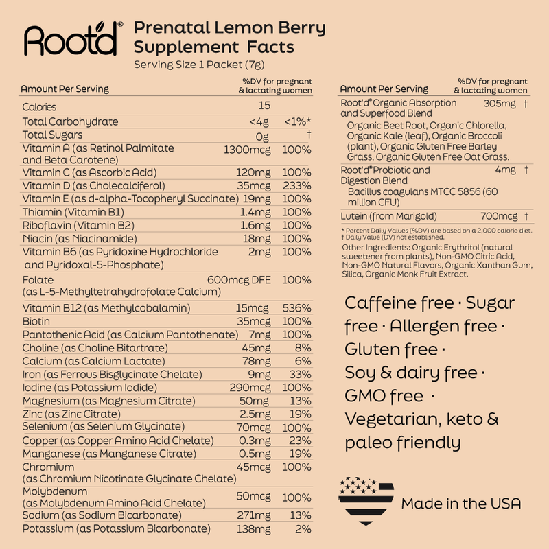 Root'd Essential Prenatal Nutrition + Electrolytes Prenatal