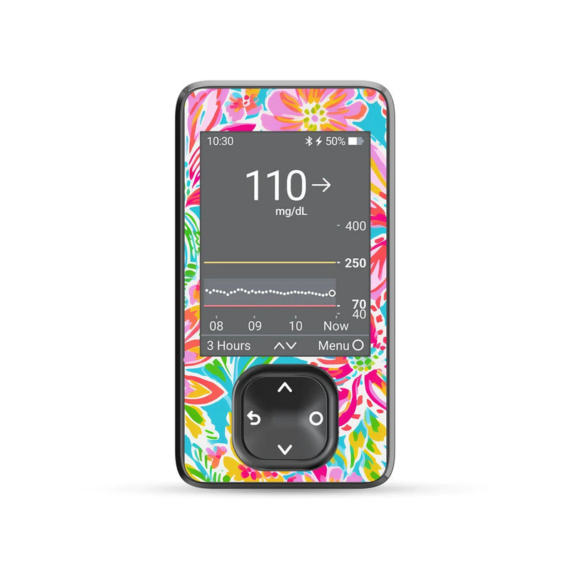 Peelz Preppy Flowers DEXCOM G7 and Stelo and G6 Touchscreen Receiver Sticker Peelz/Stickers