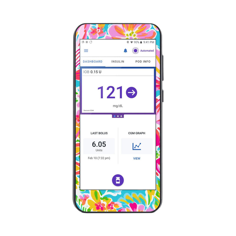Peelz Preppy Flowers Sticker for Omnipod® 5 Controller – Pump Peelz Peelz/Stickers