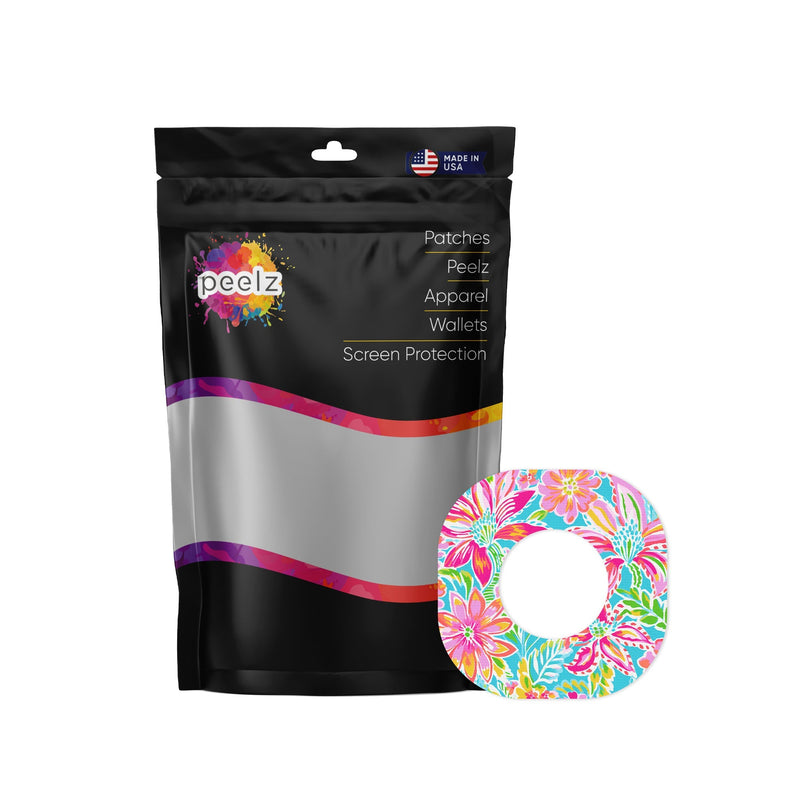 Peelz Preppy Flowers Dexcom G7 and Stelo Patch Tape - Pump Peelz Patch Medical Tape
