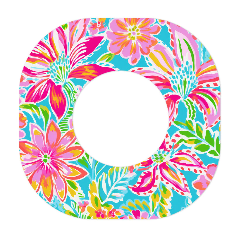 Peelz Preppy Flowers Dexcom G7 and Stelo Patch Tape - Pump Peelz Patch Medical Tape