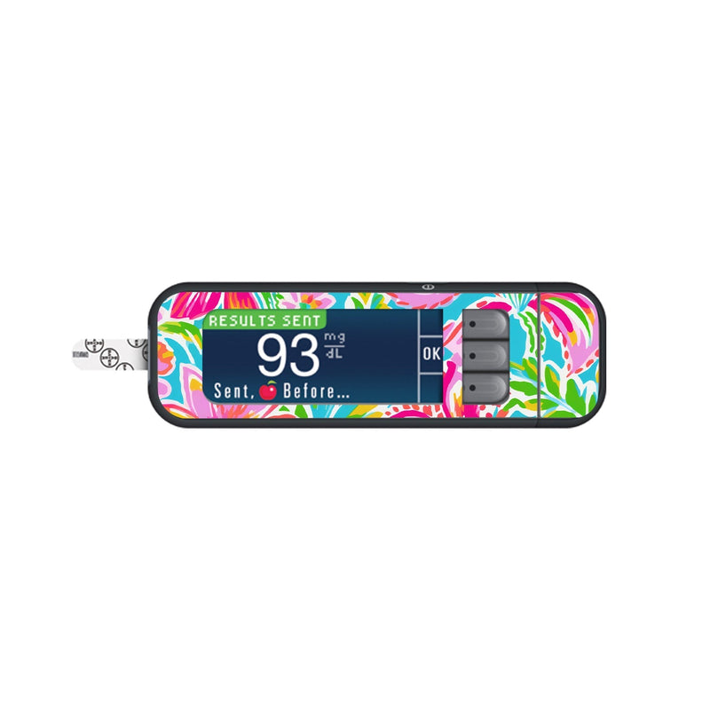 Peelz Preppy Flowers for Bayer Contour Next Glucometer Peelz/Stickers