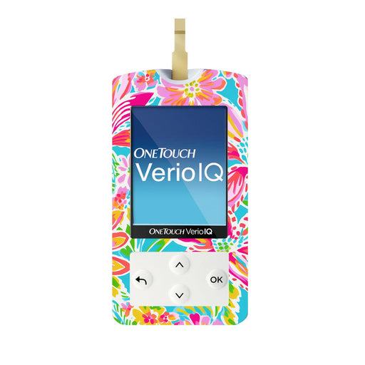 Peelz Preppy Flowers for OneTouch Verio IQ Glucometer Peelz/Stickers