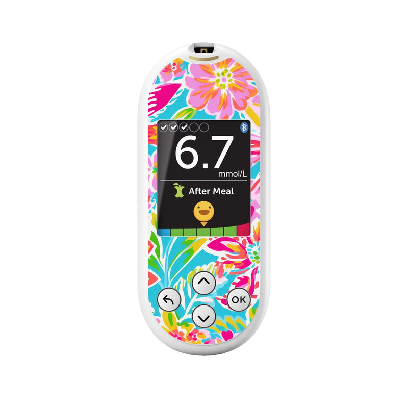 Peelz Preppy Flowers for OneTouch Verio Reflect Glucometer Peelz/Stickers