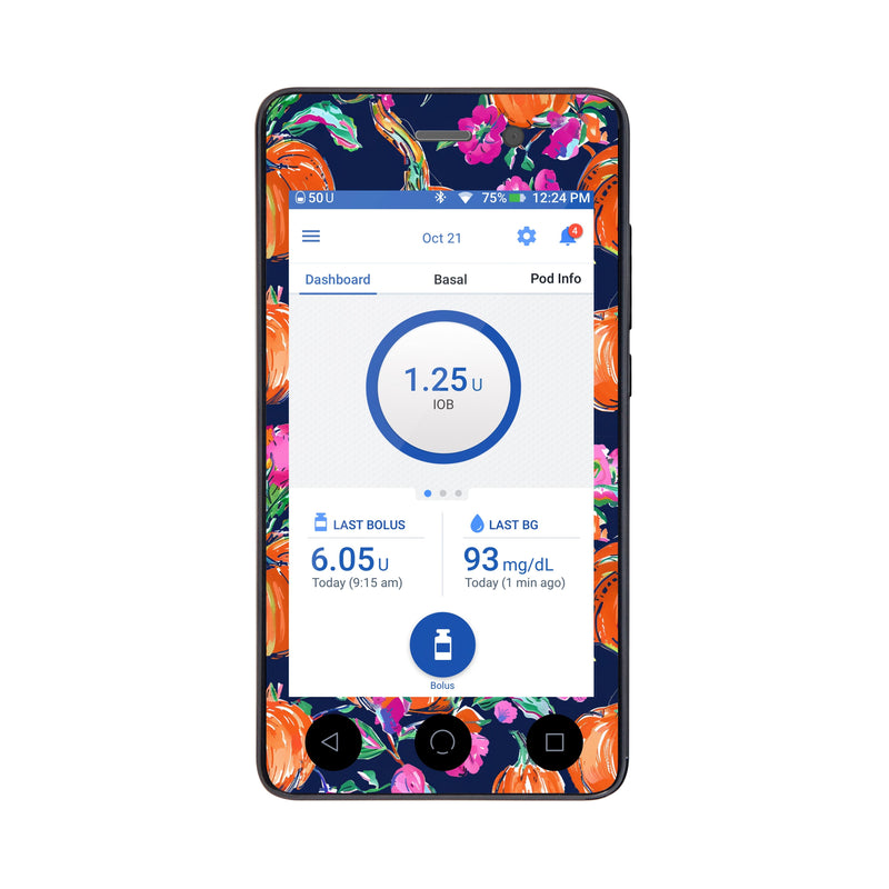 Peelz Preppy Pumpkin Sticker for Omnipod DASH® PDM – Pump Peelz Peelz/Stickers