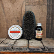 Soaplicity Beard-Pro Gift Set with Hard Wired Beard Oil, Balm, & Brush Bundles