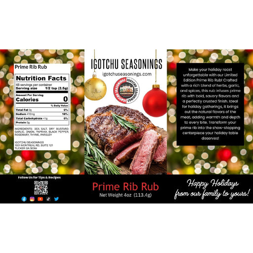 Igotchu Seasonings Prime Rib Rub 5.5 oz  Holiday Limited Edition